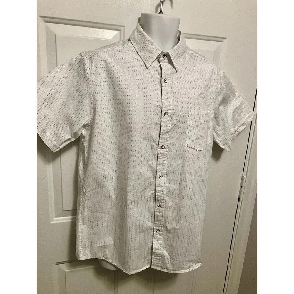 Rugby University NWT Men’s Shirt Medium/Large‎ White Button Up Short Sleeve